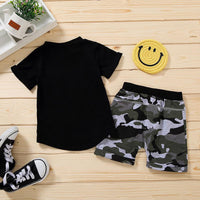 Load image into Gallery viewer, 2-Piece Little Boy Solid Color Top Matching Shorts Outfit Wholesale 66112890

