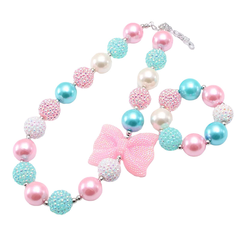1 Pack Girl Beaded Necklace And Bracelet Wholesale 20123685