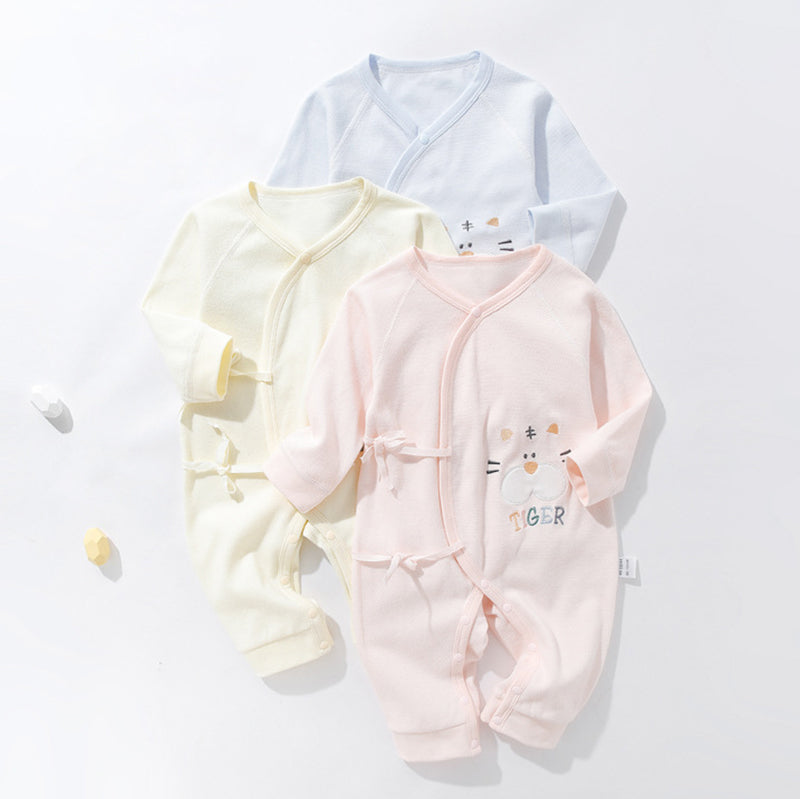 Baby Unisex Letters Expression Embroidered Birthday Jumpsuits Wholesale 23021042