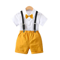 Load image into Gallery viewer, 2 Pieces Set Baby Kid Boys Birthday Party Bow Shirts And Checked Rompers Wholesale 220531609
