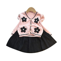 Load image into Gallery viewer, 2 Pieces Set Baby Kid Girls Flower Cardigan And Solid Color Skirts Wholesale 220927292
