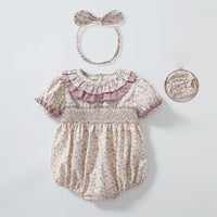 Load image into Gallery viewer, Baby Girls Flower Print Rompers Wholesale 23021330
