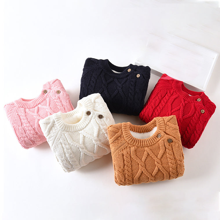 Baby Kid Unisex Solid Color Crochet Sweaters Wholesale 191413457